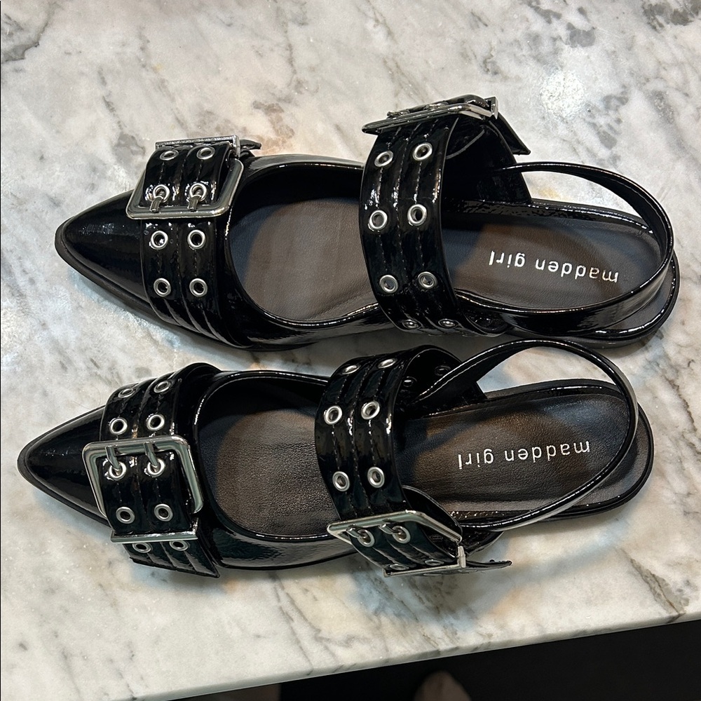 Madden Girl Black Buckle Women's Shoes